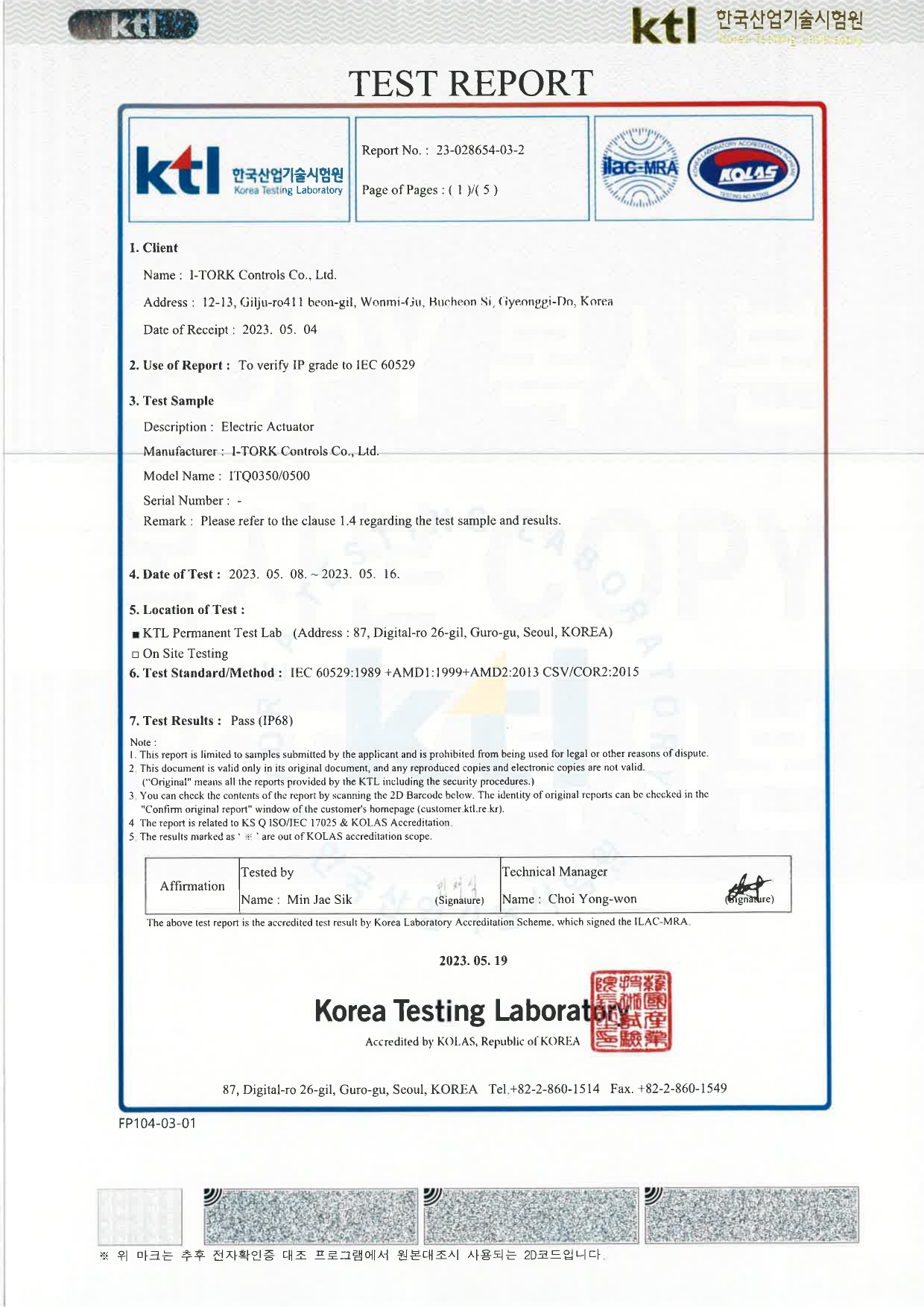 ITQ0350,ITQ0500 IP68 TEST REPORT 230519 (영문)_page-0001.jpg